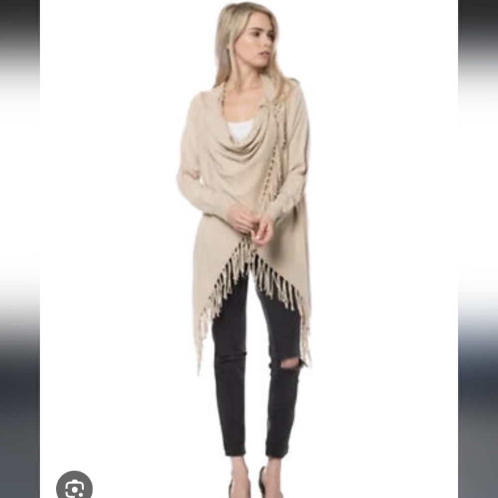 Love Tree Beige Fringed Wrap Shawl.New No Tag